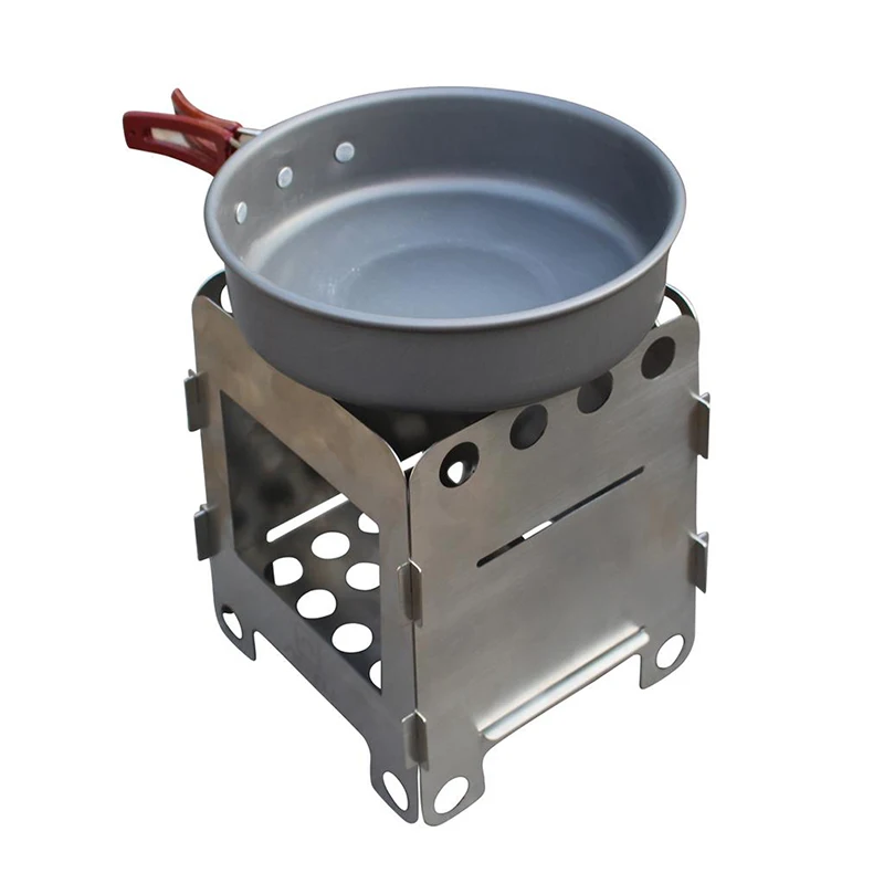 

Outdoor Camping Folding Small Alcohol Firewood Stove BBQ Burners Equipment Wood Stove Charcoal Electrinic Blower Stove