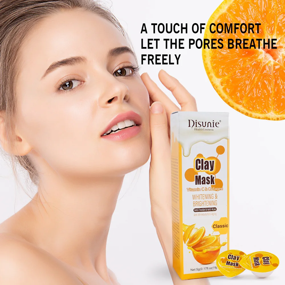 

Vitamin C Face Mask Whitening Anti-freckle Acne Anti-aging Wrinkle Oil Control Deep Cleansing Clay Mask Skin Care