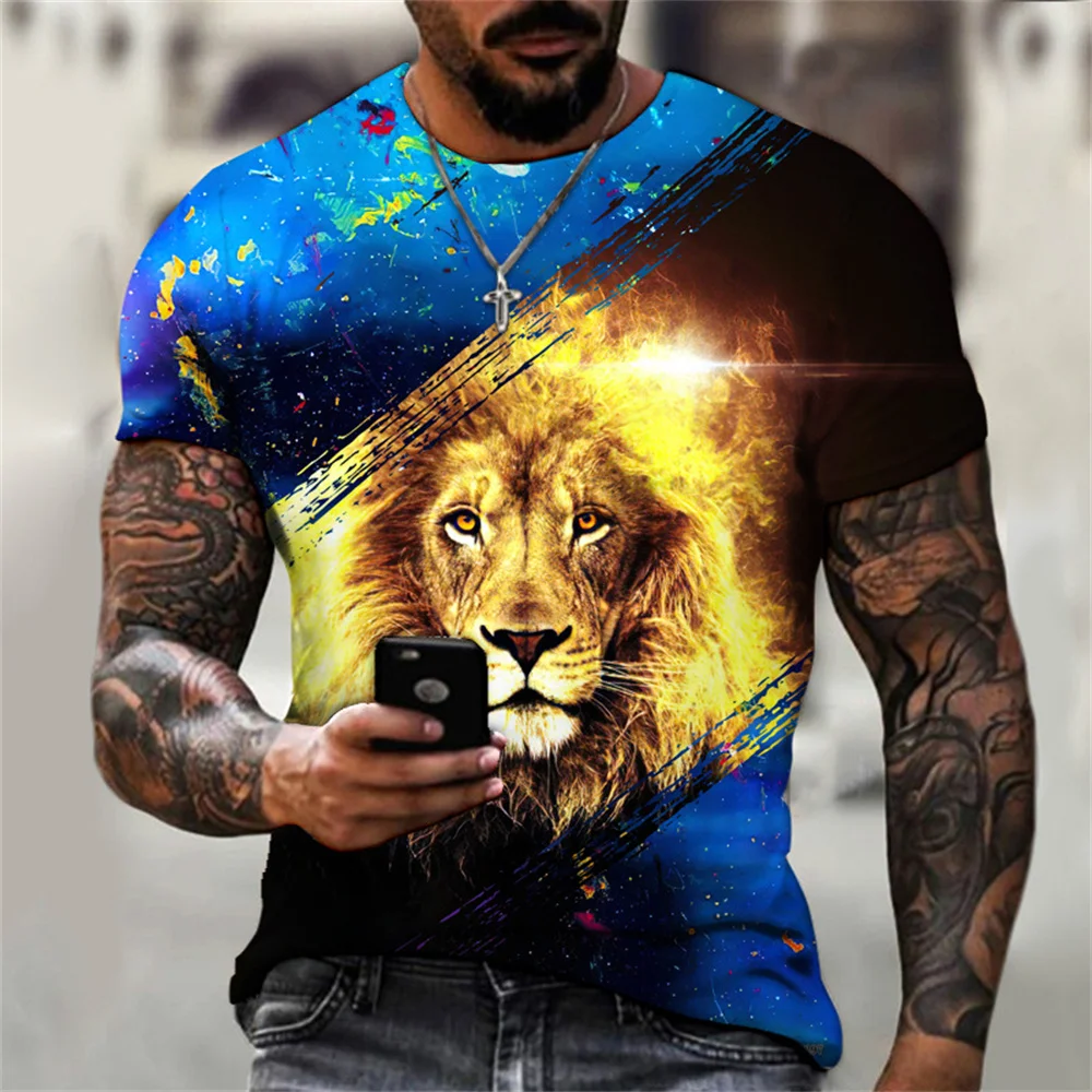 

Trendy Cool Lion Graphic Versatile T Shirts For Men 2022 Summer Streetwear Fashion All-Matched T-Shirt Camisetas Tops Tee