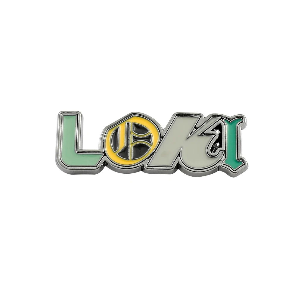 

The Avengers Anti-Hero Loki Brooch God of Evil Letter Badge Anime Enamel Lapel Pins for Backpack Decoration Fans Gifts