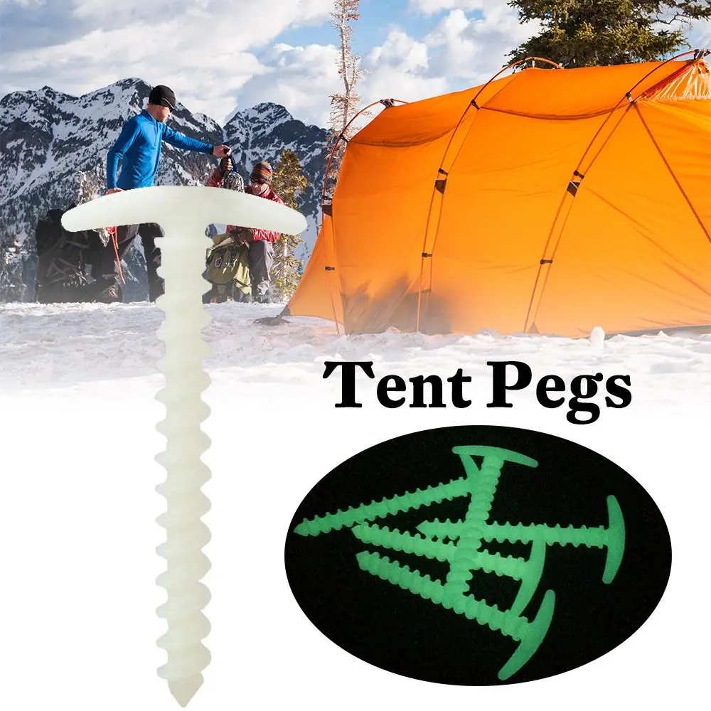 

10pcs Luminous Ultra-light Fixed Accessories Tent Nails Plastic Nails Ground Screw Nails Tent Pegs Spiral Stakes