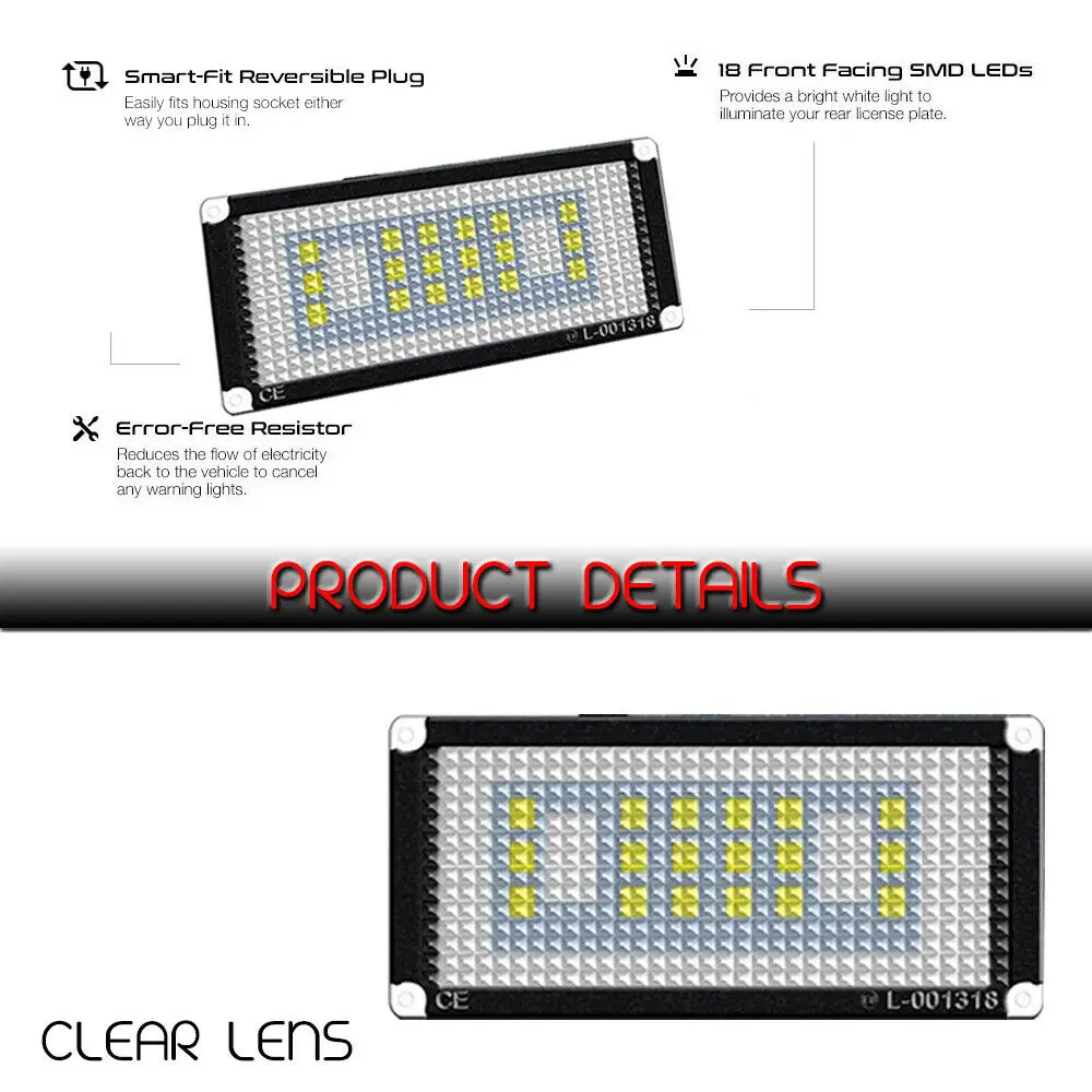 Белые светодиодные лампы без ошибок для номерного знака Bmw E46 2D 2004-2006