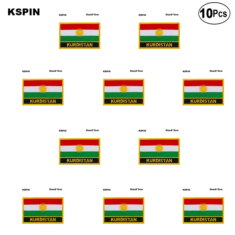 

KURDISTAN Flag Embroidery Patches Iron on Saw on Transfer patches Sewing Applications for Clothes in Home&Garden