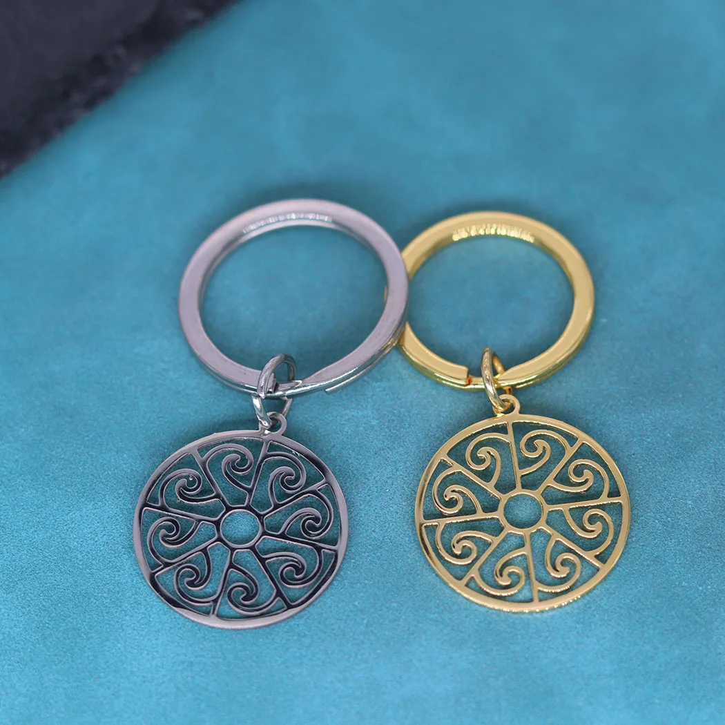 Славянские Женские Круглые Подвесные брелки из нержавеющей стали для мужчин и женщин