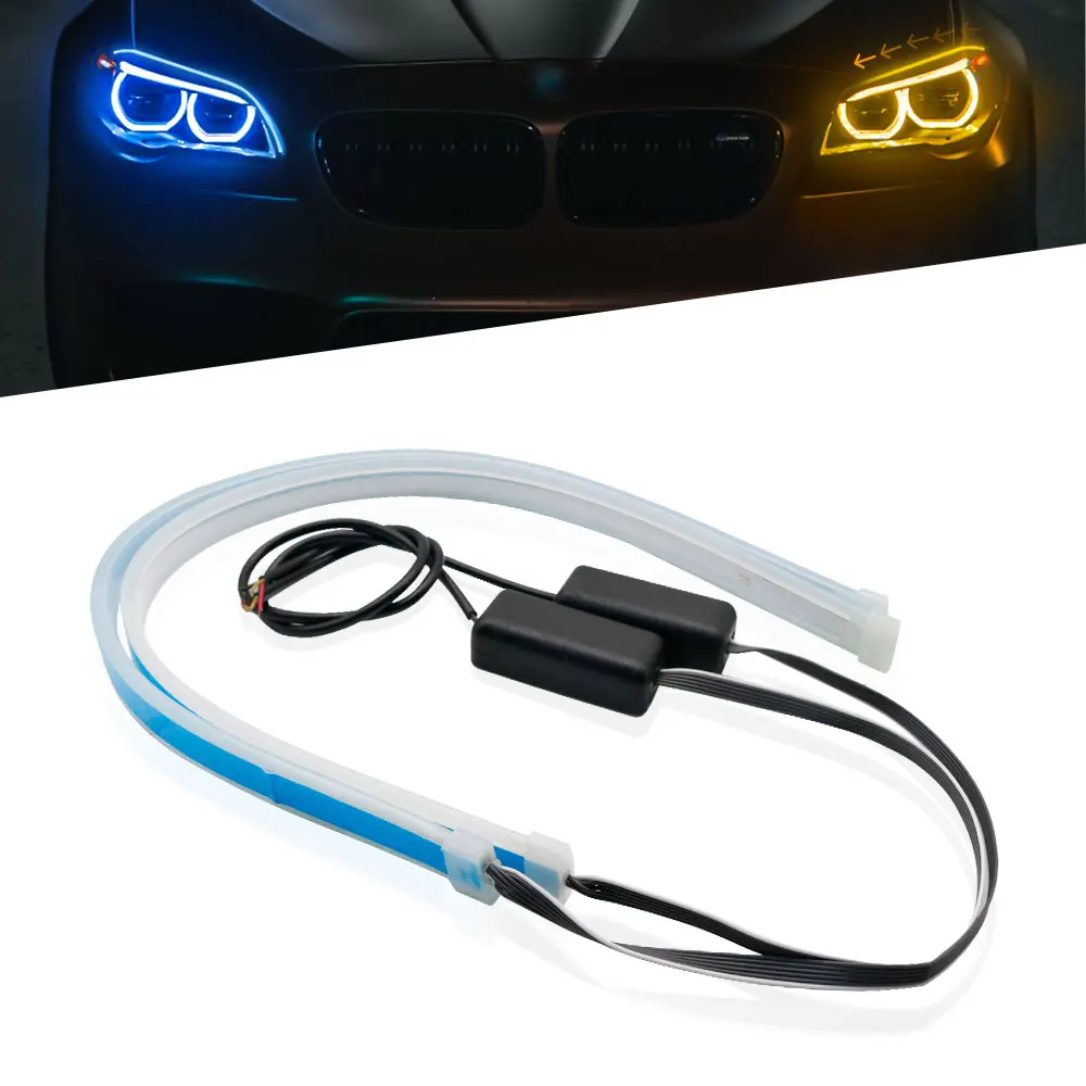 

2 шт., гибкие дневные ходовые огни, 30 см, 45 см, 60 см