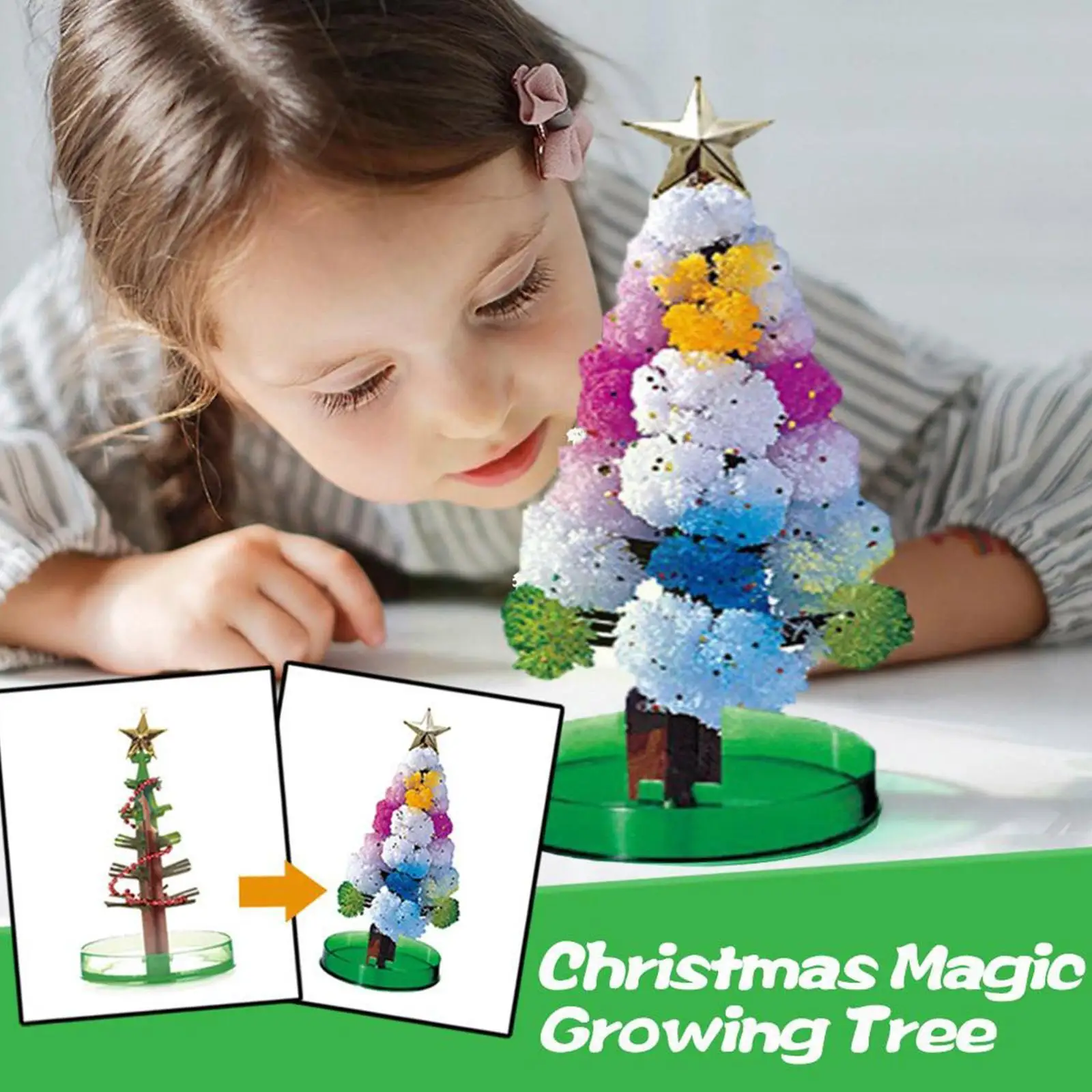 

Бумажная елка, волшебная растущая елка, сделай сам, визуальные кристаллы, Волшебная веселая Рождественская елка, Искусственная елка, рождес...