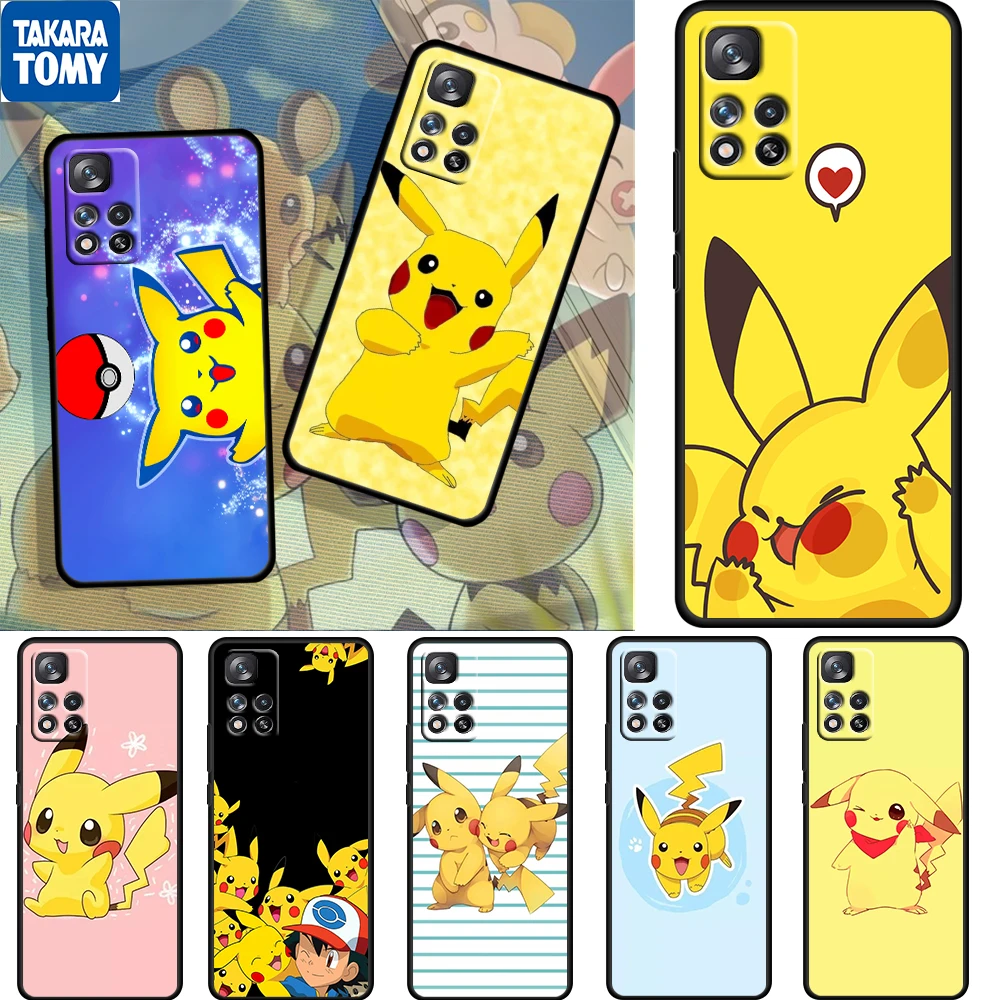 

Pikachu The Baby Cute For Xiaomi Redmi Note 11 10 11T 10S 9 9S 8 7 5G 4G Soft TPU Black Phone Case Fundas Coque Capa Cover Shell
