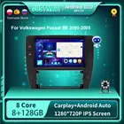 Автомагнитола для Volkswagen Passat B5 128-10,0, мультимедийный проигрыватель на Android 2000, 8 + 2005 ГГц, IPS, GPS, без DVD, типоразмер 2DIN