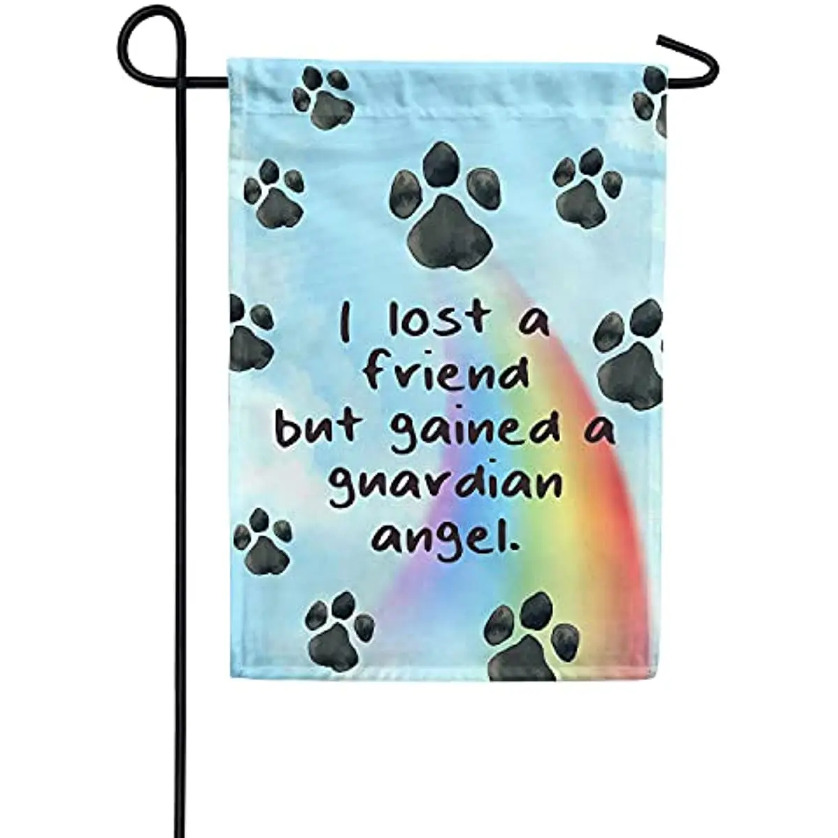 

America Forever Pet Memorial Garden Flag - My Heavenly Guardian Angel, Paw Prints Lost Pet Cat Dog Bereavement Remembrance