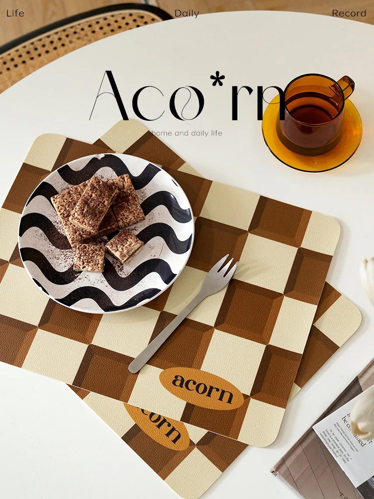 

Kitchen Accessories Luxury Placemats for Table Waterproof Oil-Proof Thermal Shielded Pad Thick Coasters for Glasses 2 PCs