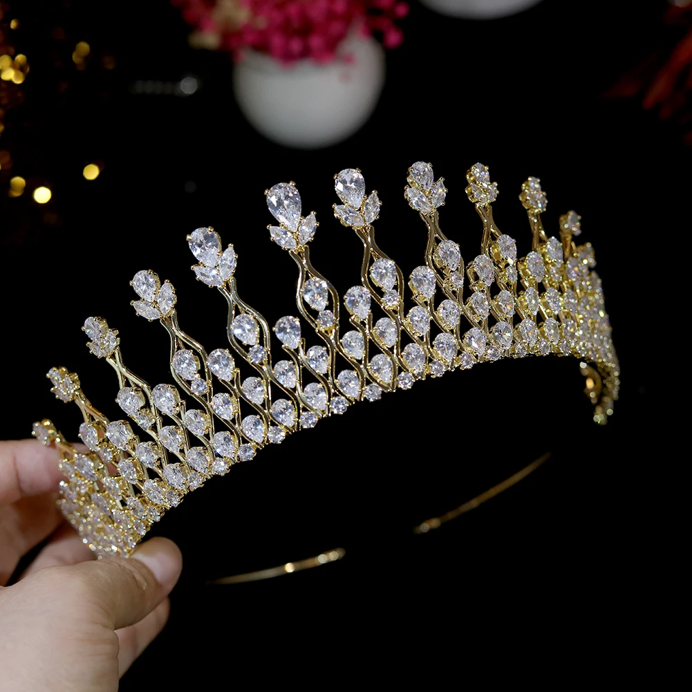 Головной убор золотого цвета жемчужная Корона свадебные аксессуары для невесты