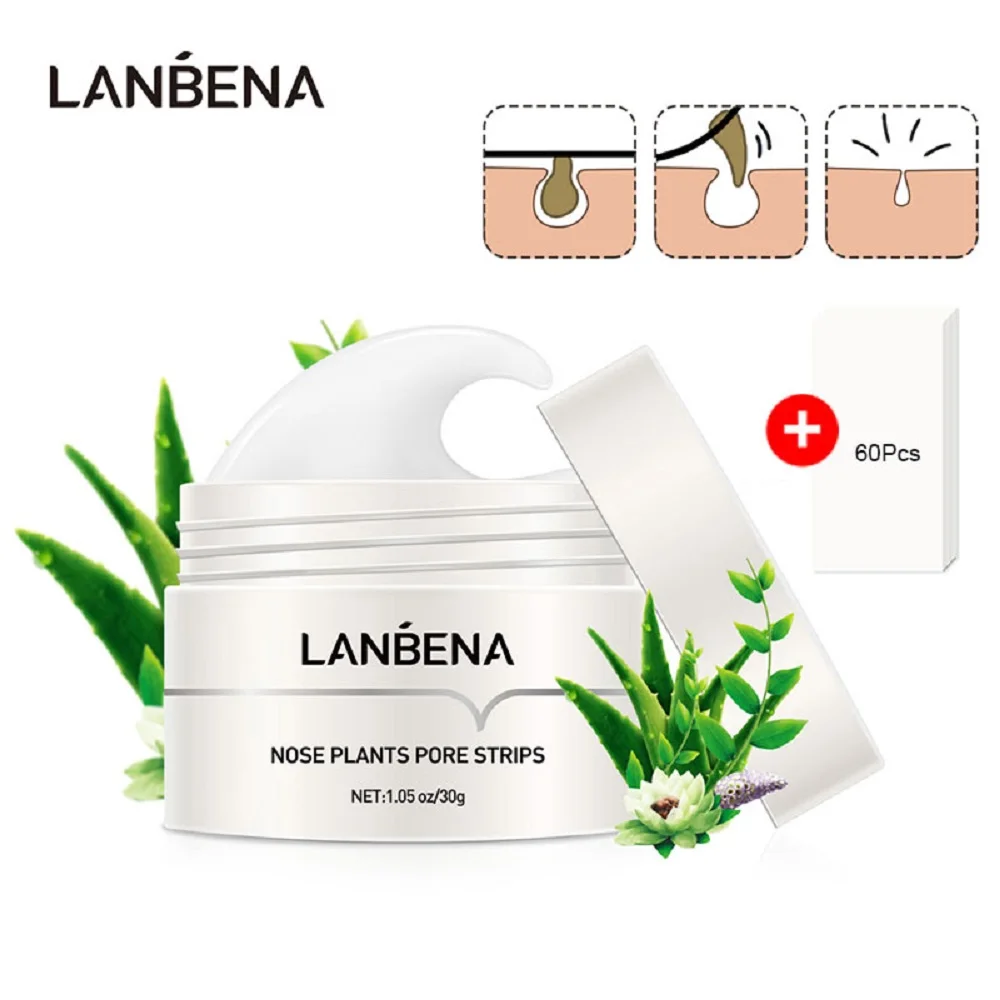 

LANBENA 30g Blackhead Remover Peeling Mask And 60pcs Tissues Face Mask Blackhead Acne Treatment Deep Cleansing Skin Care