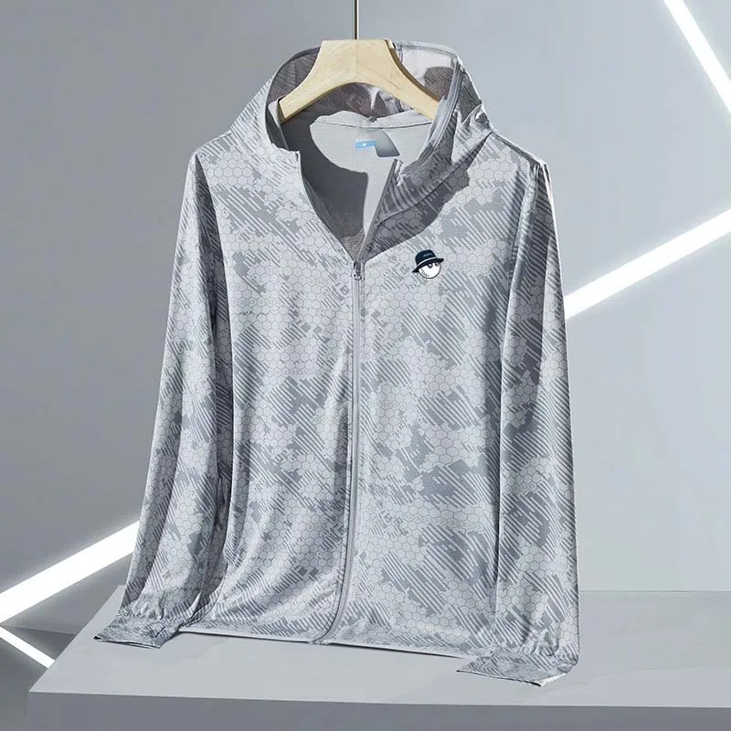Summer Spring Malbon Golf Sun Protection Breathable Men Wear Skin Men's Jacket UV Hooded Thin Coats Clothing Running Camping