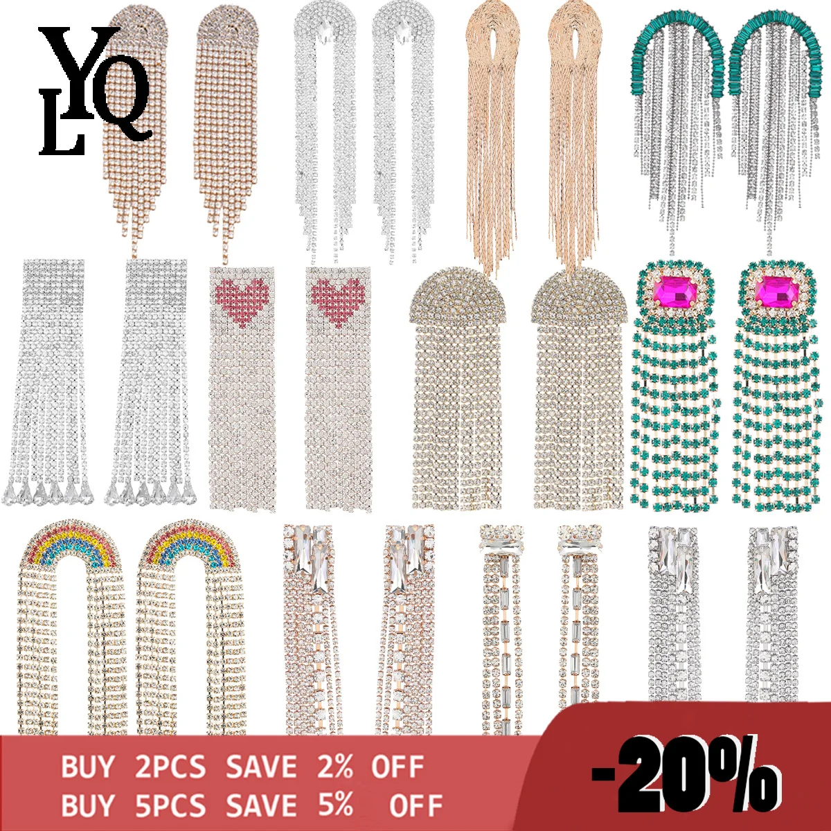 

2022 New Rhinestone Long Tassel Pendant Earrings Women's Earrings Dinner Wedding Accessories Fashion Earrings Luxury Jewelry