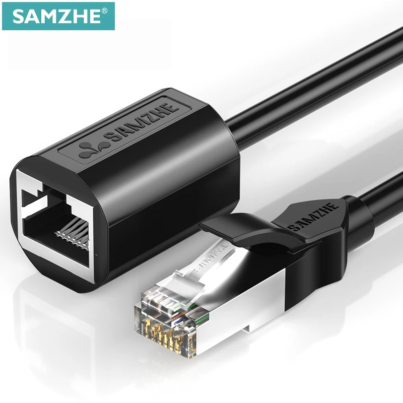 SAMZHE-Adaptador de Cable de extensión Ethernet RJ45 CAT6, cables de conexión de...