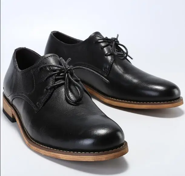 

England style High Quality cow leather Derby shoes for men Oxfords Round toe Lace up Men's shoes Fashion casual shoes