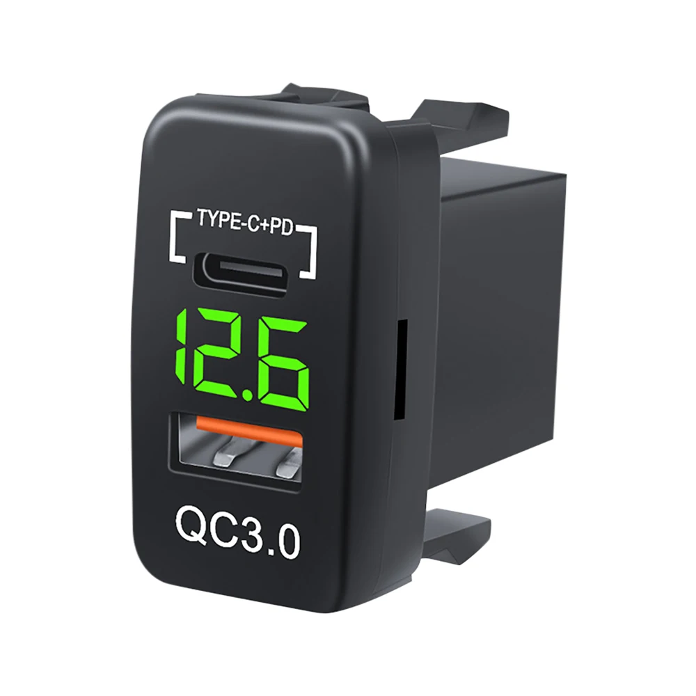 Sıcak Satış 12 V-24 V Araba QC3.0 Tip C PD LED Voltmetre Çıkışı ile Su Geçirmez şarj adaptörü USB şarj portu Araba Deniz için