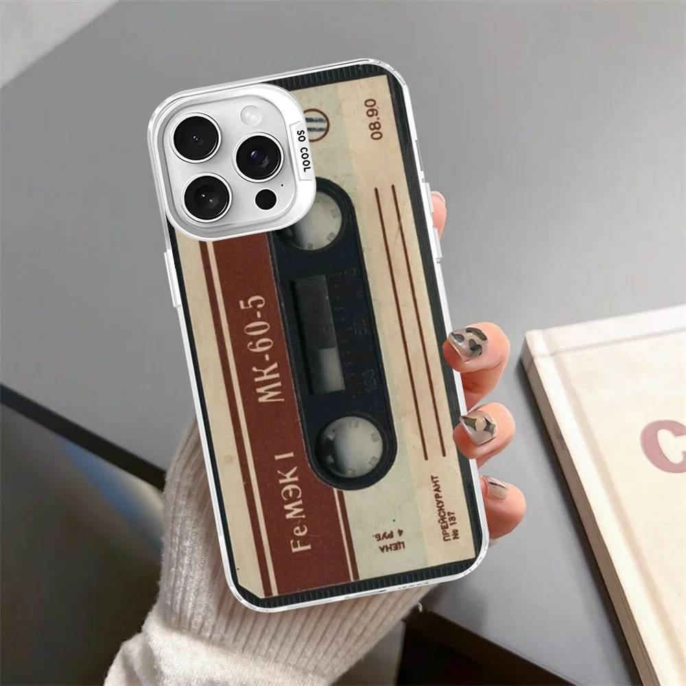 Фото Кассетный чехол для телефона с радиомагнитной лентой для iPhone 16, 15, 14, 13, 12, 11 Pro Max X XR XSMAX, матовая противоударная задняя крышка №4
