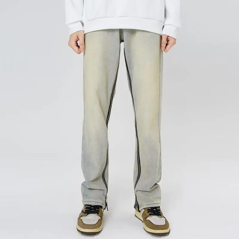 Винтажные женские прямые мешковатые джинсы-карго Y2k со средней талией