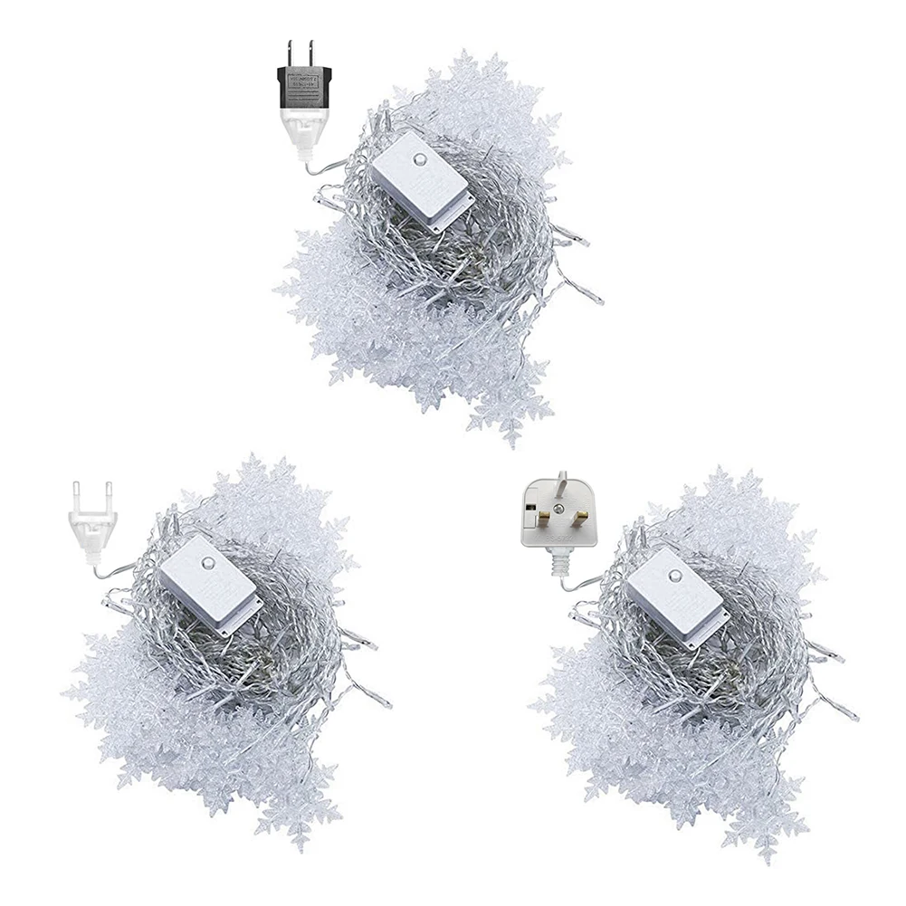 

String Light Fairy Garland Curtain Christmas Snowflake Home Decorative Lamp