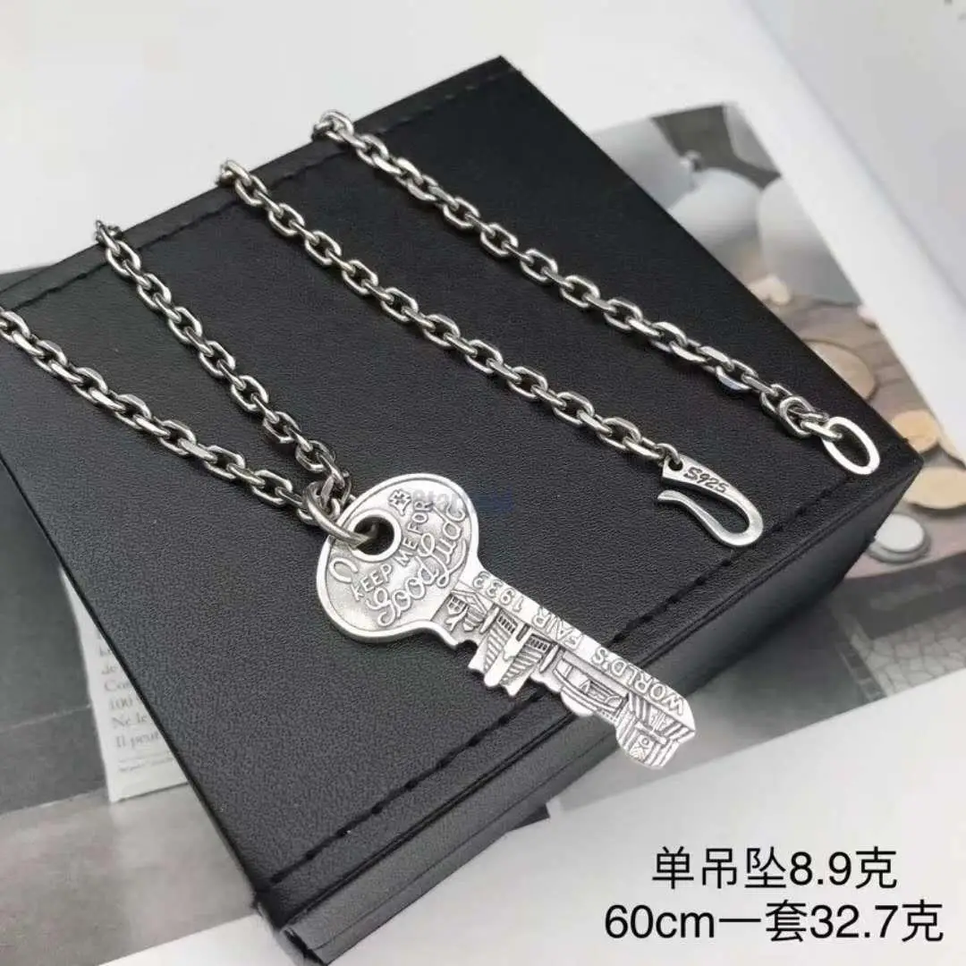 

S925 pure silver celebrity new 1933 lucky key pendant in Europe trend men women with pendant