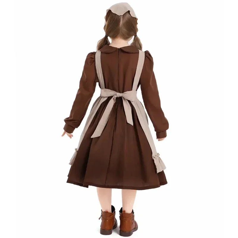 Фото Костюм горничной COSCinderella для девочек 3-8 лет, платье в колониальном стиле для косплея, комплект №2
