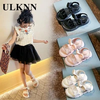 girls fashion pink sandals students soft 2022 summer shoes new childrens sandals bow princess sandal baby begie bow shoes