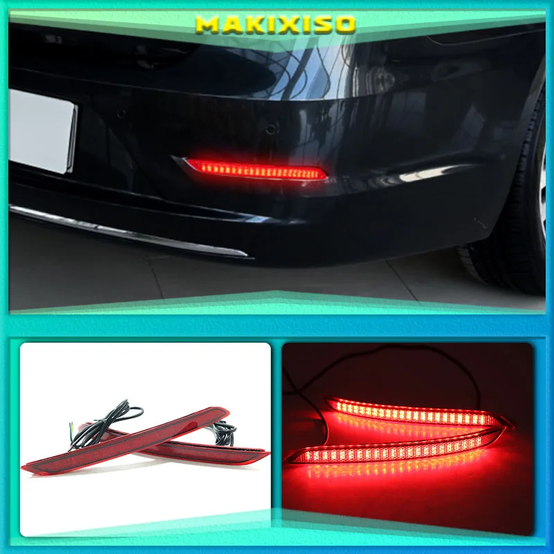 2pcs LED Red Len Rear Bumper Reflector LED Stop Brake Tail Light Lamp For Chevrolet Malibu 2016-2018 Car Accessories