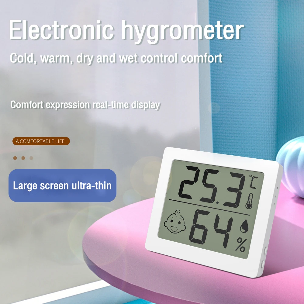 

LCD Digital Temperature Humidity Meter Backlight Home Indoor Electronic Hygrometer Thermometer Weather Station Baby Room