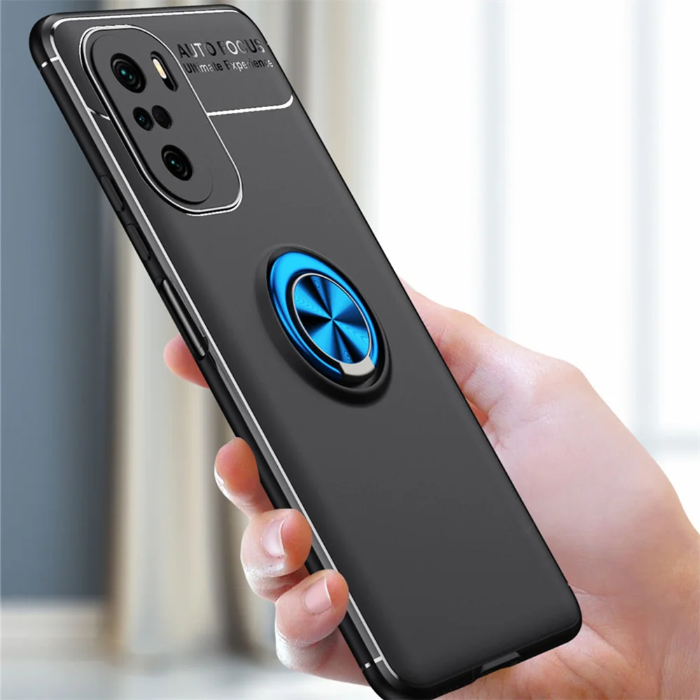 

Poco F3 for Xiaomi Poco F3 X4 M4 Pro 5G Mi 11T Pro 11i Case Matte Flexible Finger Ring Case Cover for Poco F3 M4 Pro Funda F3