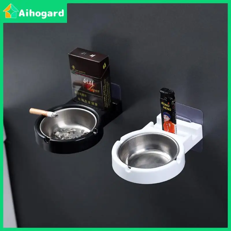 

wall mounted ashtray stainless steel Storage Ashtrays smoke holders for toilet Home Office Cigarette Tools case for smoker