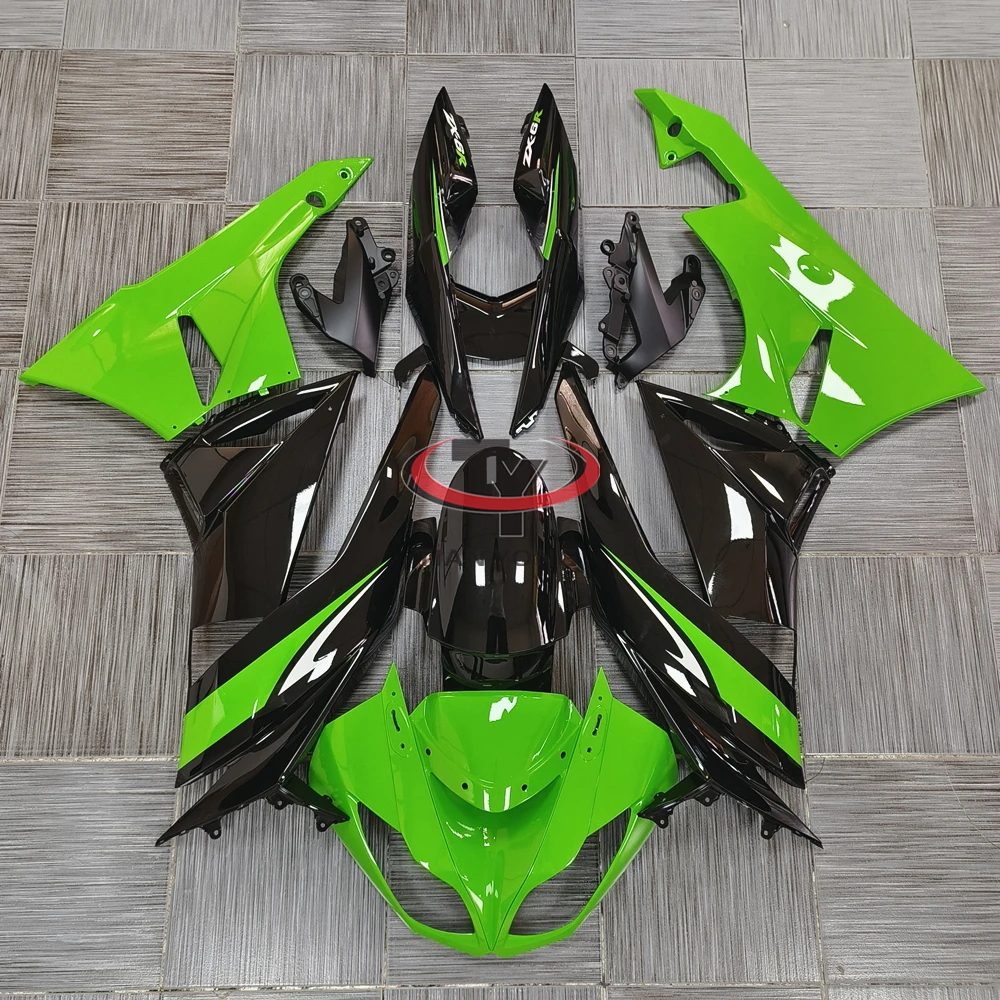 

Полный комплект обтекателей для мотоцикла Kawasaki ZX6R 2009 2010 2011 2012 индивидуальный ZX 6R 636 кузов капот зеленый разделение ярко-черный