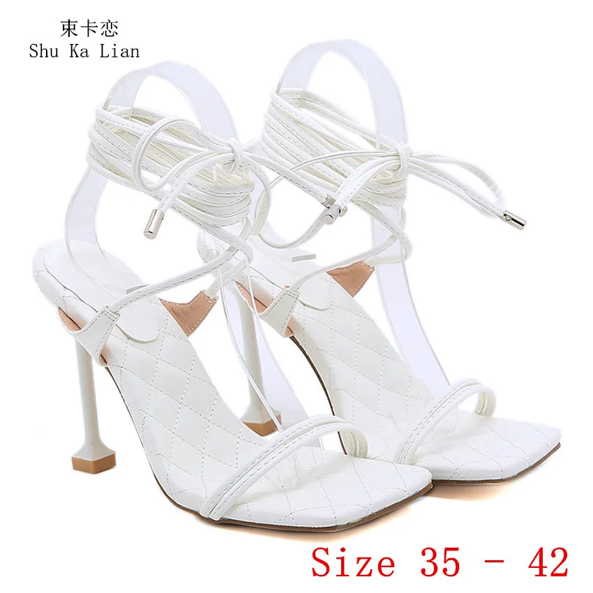 

Женские босоножки на очень высоком каблуке 12 см, женские сандалии-гладиаторы на высоком каблуке, обувь для вечеринки, Размеры 35 - 42