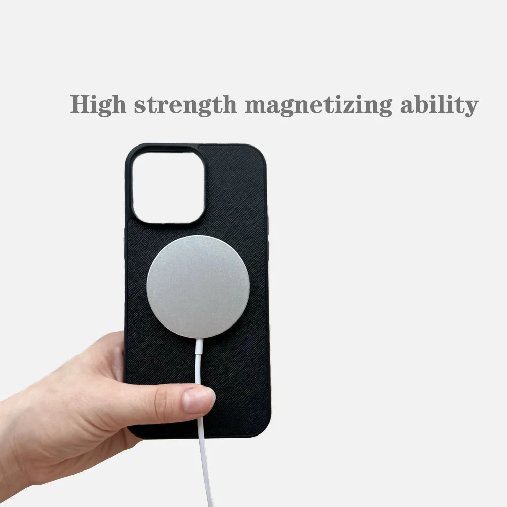 Men's Classic Grainy Mb Leather Saffiano Magsafe Function Cover for Iphone14 13 12ProMax 14Plus Magnetic Business Case for 14Pro