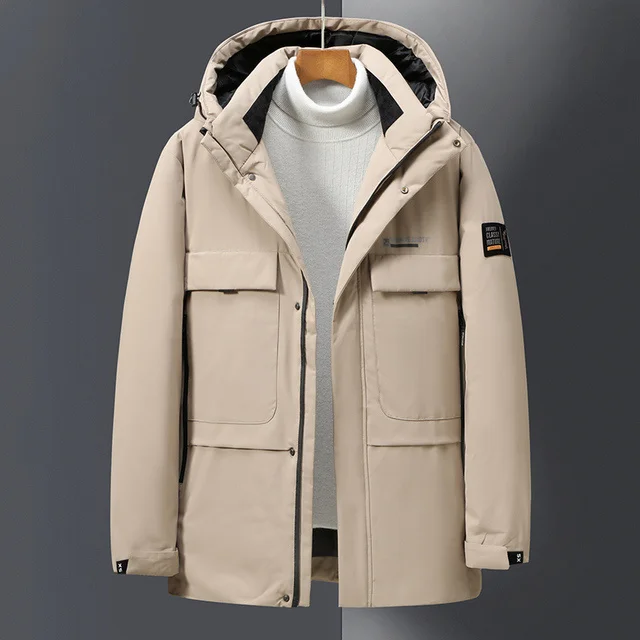 Luxury brand Brand White Duck Men's Fashion Hooded Down Coat Male Top Quality Thick Warm Winter Jacket Men Black Outwear