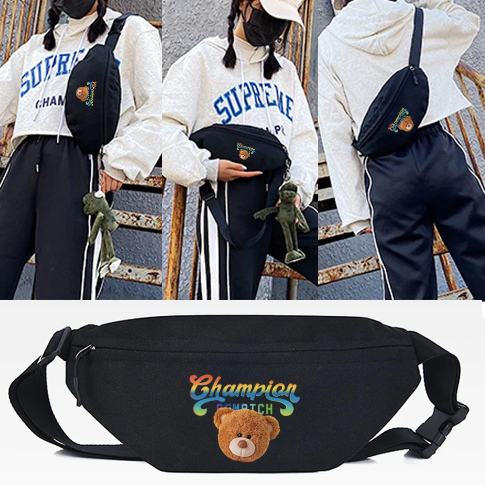 

Big Head Bear Print Waist Pack Chest Packs Women Men Running Bag Hip Bum Belt Sports Lightweight Breathable Phone Pouch Jogging