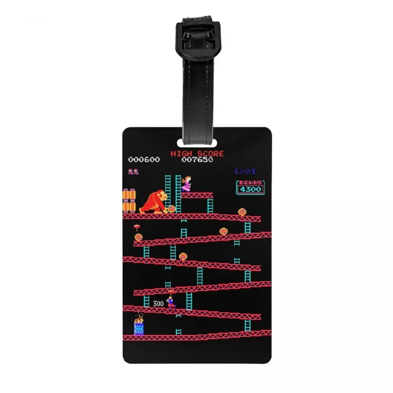 

Индивидуальная бирка для багажа Donkey Kong, защита конфиденциальности, игра Ade, коллаж, бирки для багажа, этикетки для дорожных сумок, чемодан