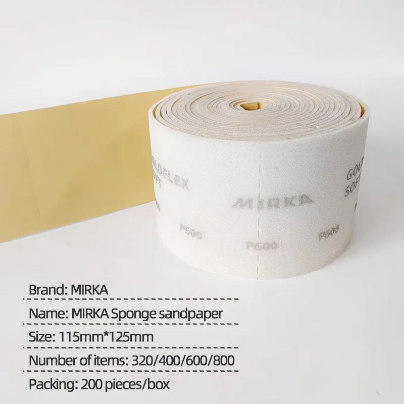 MIRKA Gold Sponge Sandpaper Roll Mocha Hand Tear Flexible Polishing Sand Block Automotive Industry Grinding