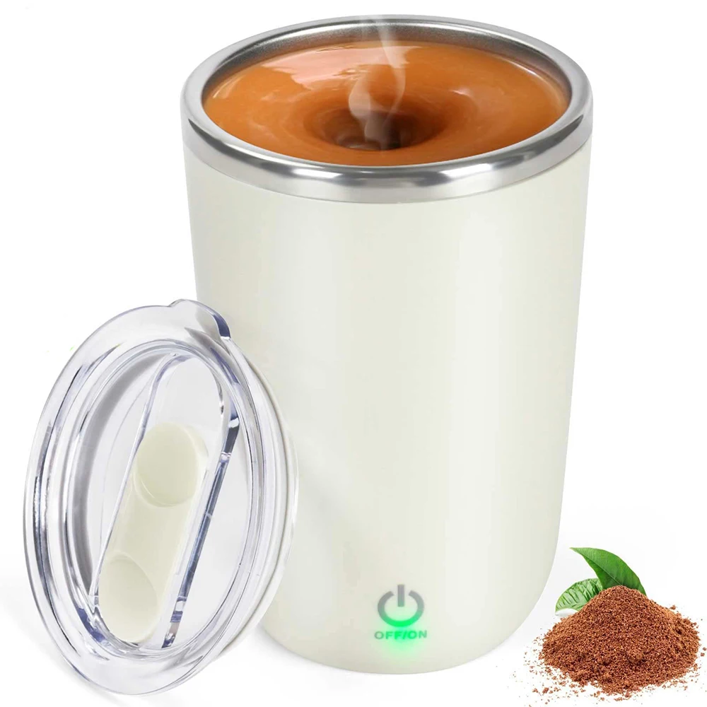 

400ml Automatic Self Stirring Mug Coffee Milk Juice Mixing Cup Electric Stainless Steel Lazy Rotating Mug Magnetic Stirring Cup