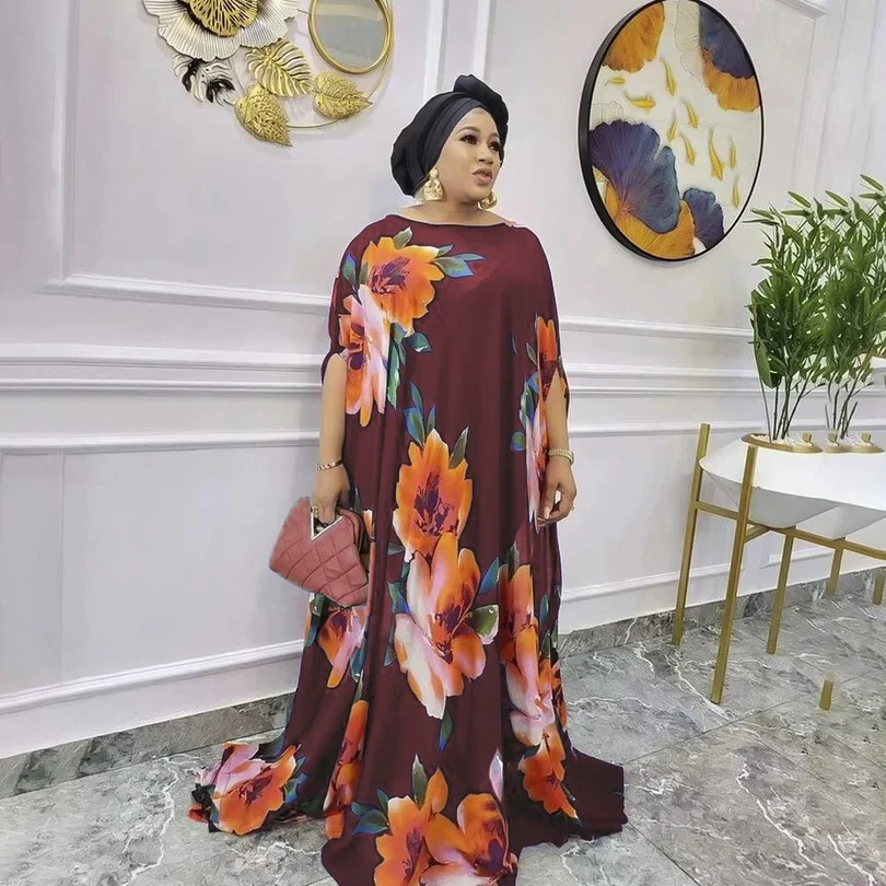 

Африканские платья для женщин, традиционный наряд с принтом Анкары Дашики, длинное платье в стиле бохо с цветочным принтом, женское платье, ...