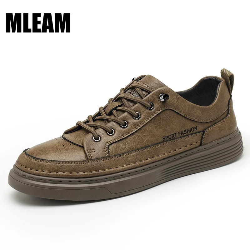 Мужские повседневные кожаные туфли Нескользящие износостойкие спортивные