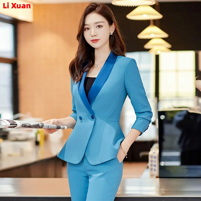 Superior Quality Spring Formal Ladies Fashion Blazer Women Business Suits with Sets Work Wear Office Casual Pants Jacket Suit