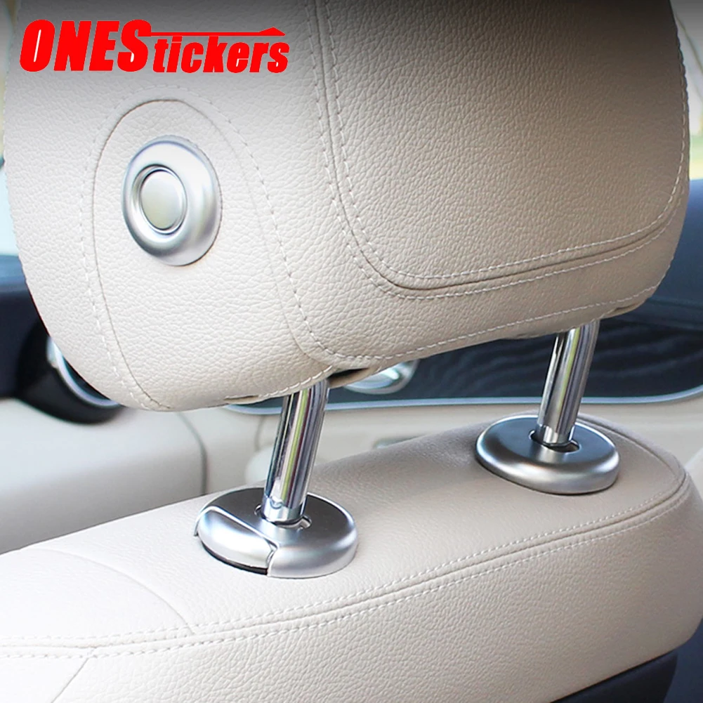 

Автомобильные аксессуары для Mercedes Benz C E GLC Class W205 W213 X253 2015-2022 ABS, накладка на подголовник, подушку для головы, кнопка регулировки, накладка