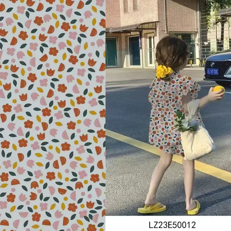 Хлопчатобумажная ткань для детей розовые льюшки 80STissun шитья платье женской юбки