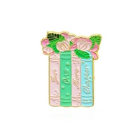books have their own gold room books flowers green fashionable creative cartoon brooch lovely enamel badge clothing accessories