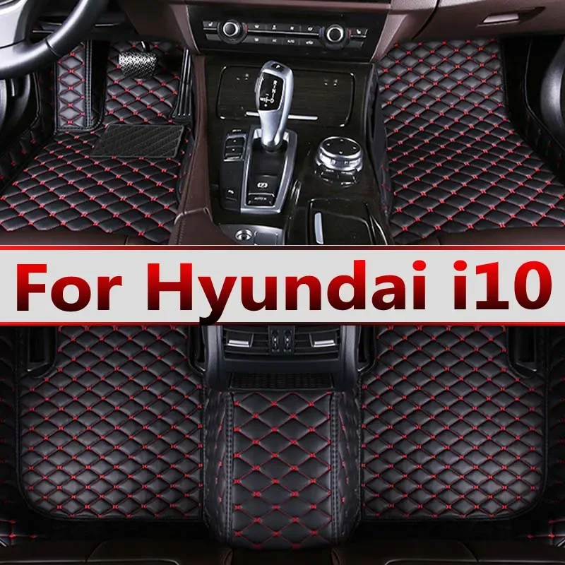 Автомобильные коврики для Hyundai i10 BA Gran Metro Taxi Xcent IA 2014 ~ 2019 Кожаные Прочные