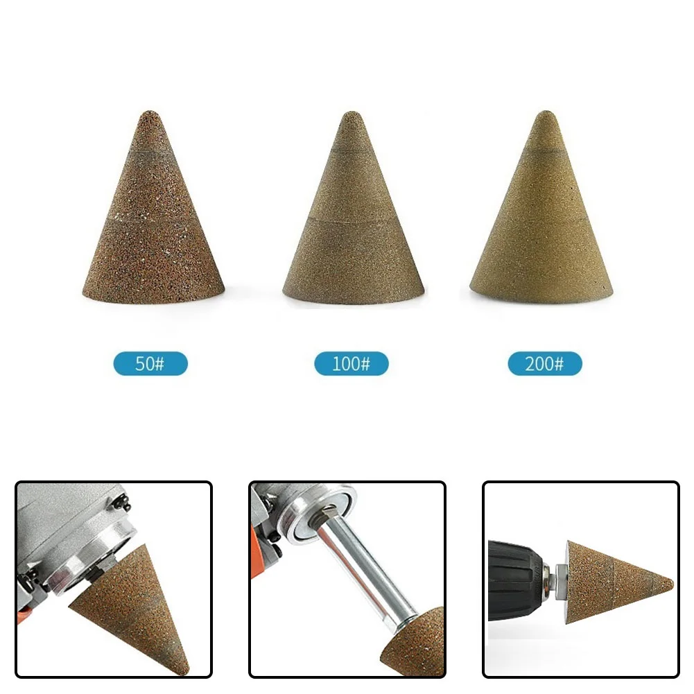 

1Pcs 50#100#200# Diamond Chamfer Countersink Bits Grinding Wheel Cone Carve For Polishing Stones Glass Ceramics Chamfering