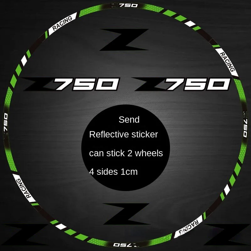

Reflective Motorcycle Wheel Hub Sticker For KAWASAKI Z650 Z750 Wheel Frame Strip Waterproof Decorative Decal