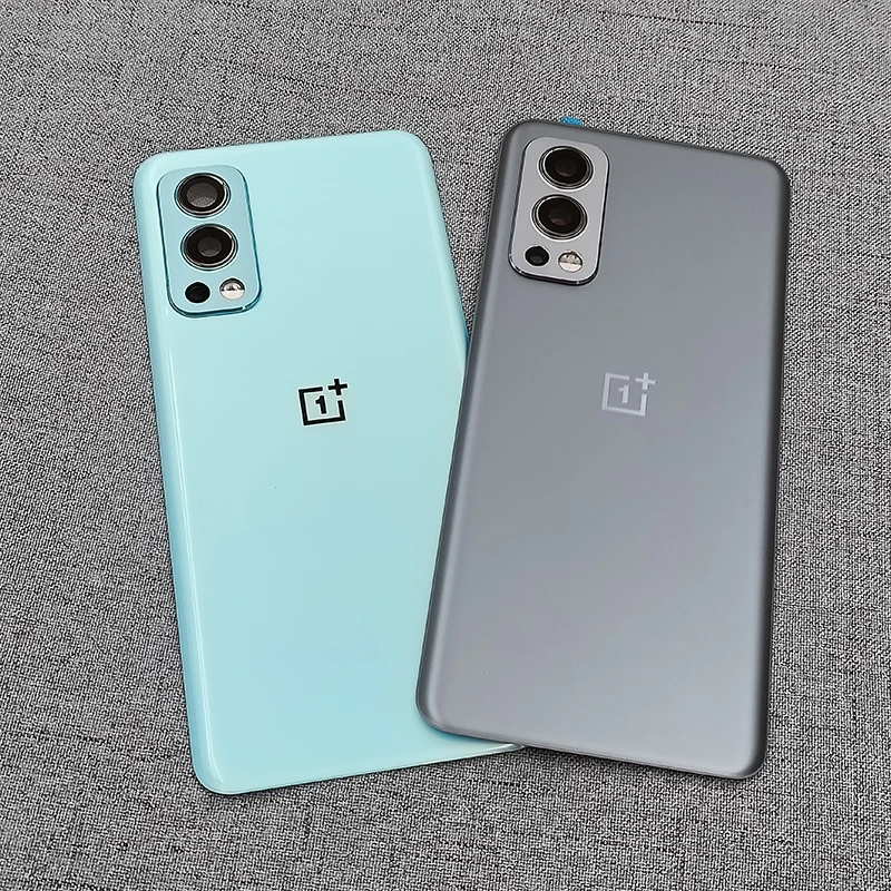 

Задняя крышка батарейного отсека для 1 + Nord 2, стеклянная задняя крышка, запасные части для Oneplus Nord2, фотообъектив + логотип