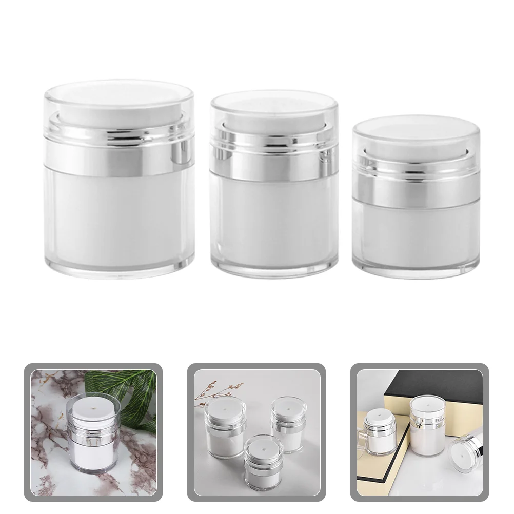 

Cream Jar Bottle Jars Vacuum Airless Travel Lotion Bottles Containers Pump Empty Container Foundation Squeeze Refillable Press